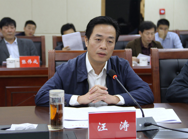 平江县委书记汪涛作工作汇报.